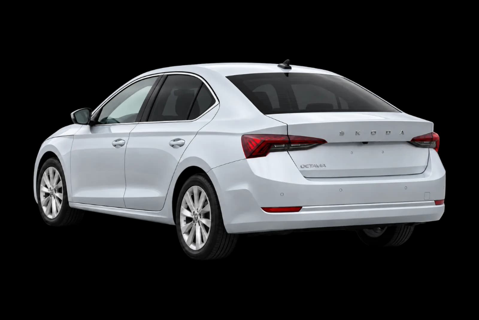 Šedá Škoda Octavia 2024, sedan na prenájom – zozadu
