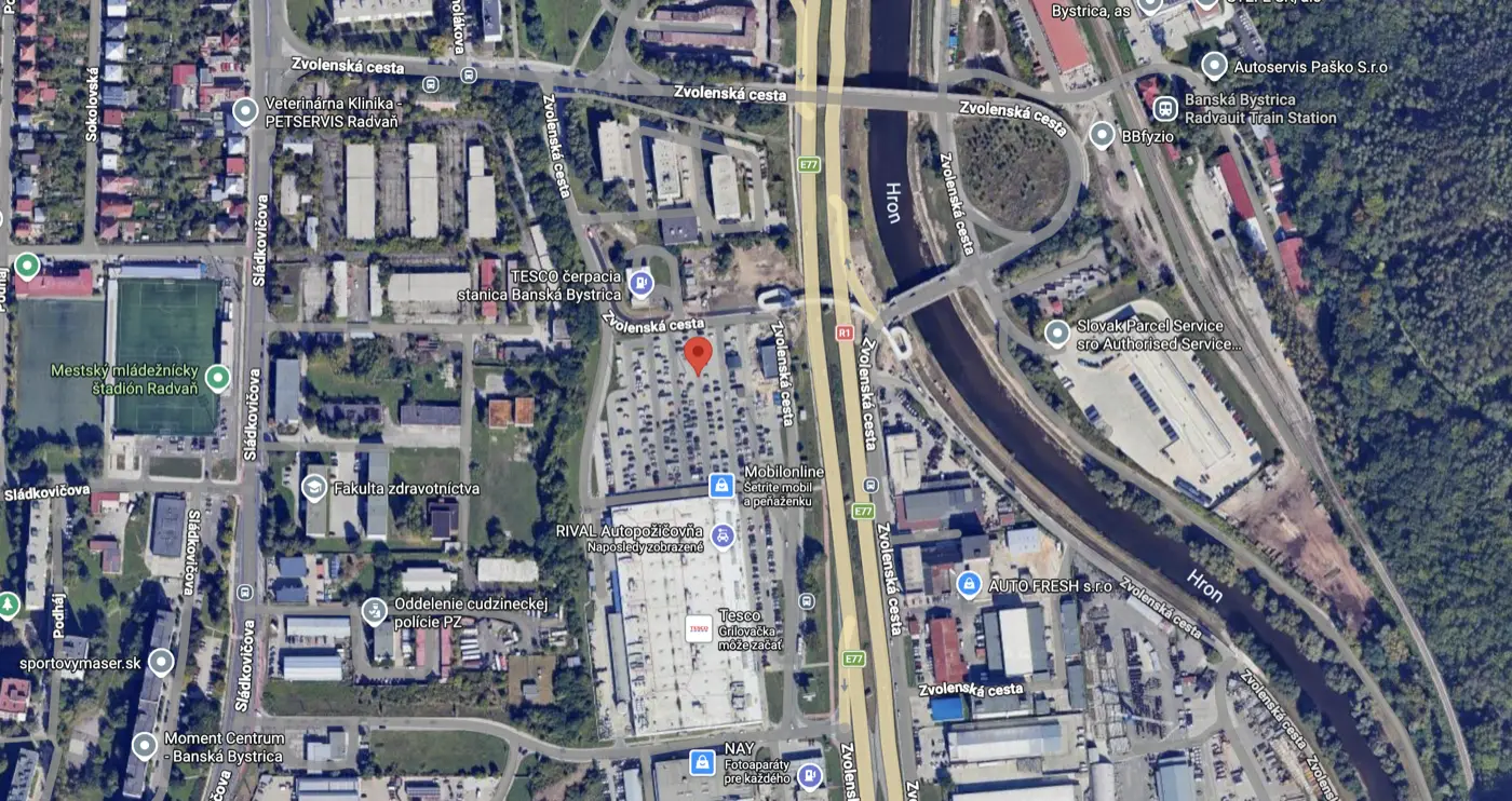 Satellite map – RIVAL Autopožičovňa, Zvolenská cesta 8, Banská Bystrica