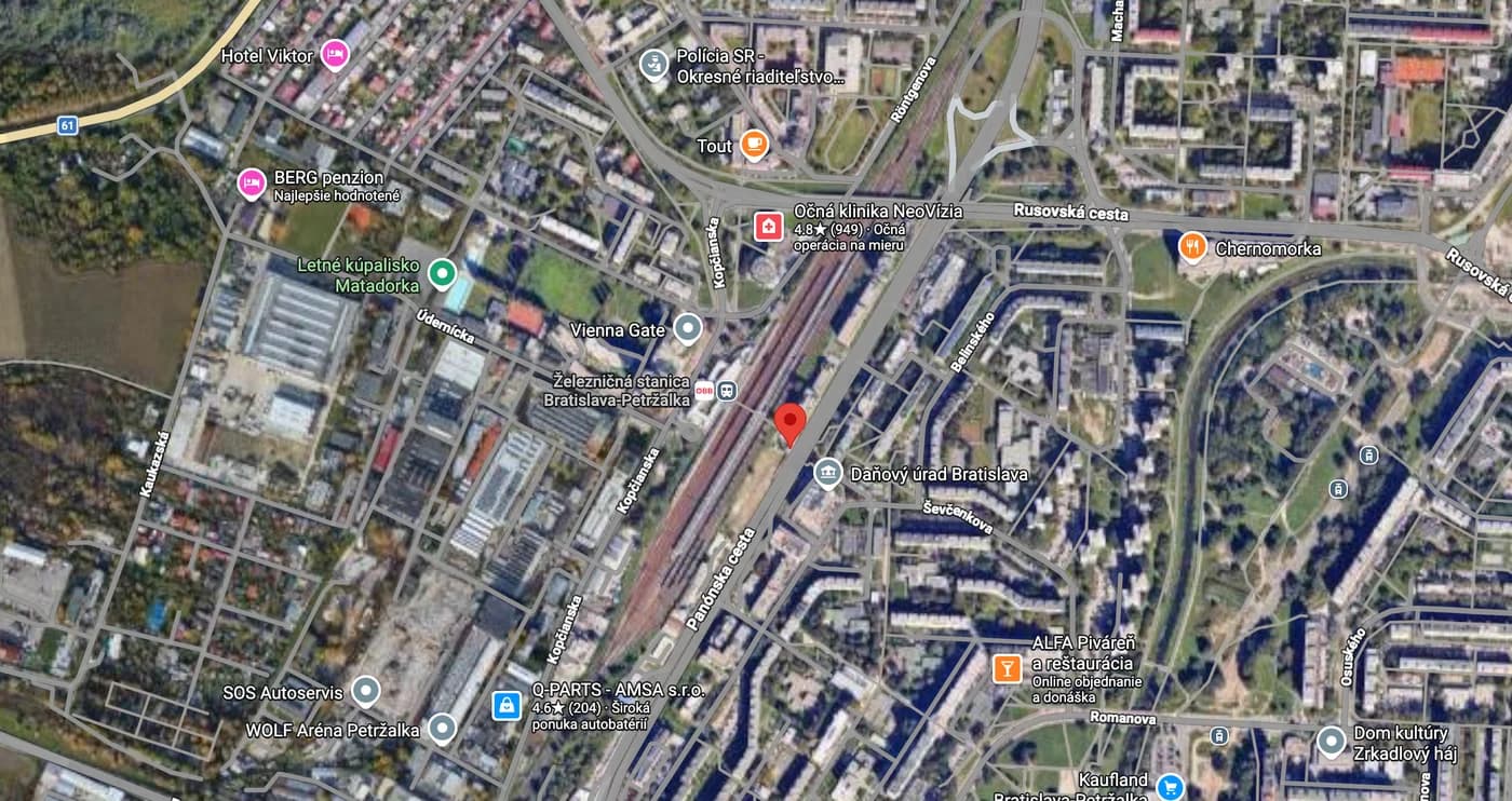 Satelitná mapa – RIVAL Autopožičovňa, Zvolenská cesta 8, Banská Bystrica