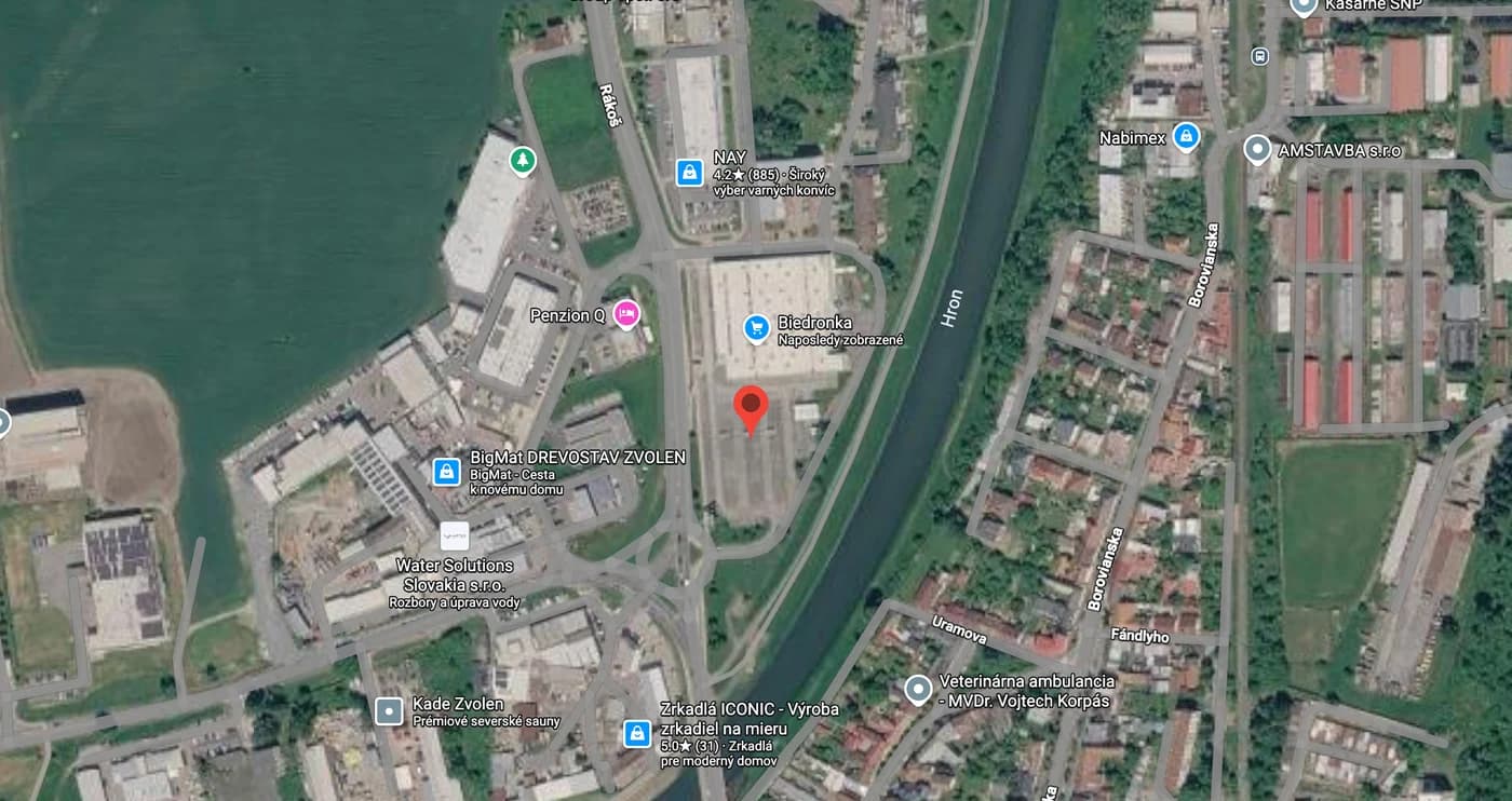Satelitná mapa – RIVAL Autopožičovňa, Zvolenská cesta 8, Banská Bystrica